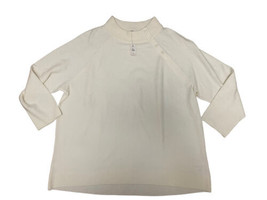 NEW Talbots Cream Button High Neck Long Sleeve Sweater Women&#39;s Size 3X Very Soft - £21.73 GBP