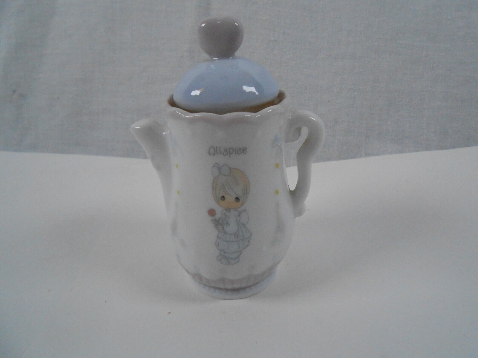 Primary image for Precious Moments 1995 Teapot Shape Spice Jar Enesco ALLSPICE 4"