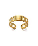 Stainless Steel Gold Chunky Curb Cuban Link Chain Rings Gifts for Women - $25.00