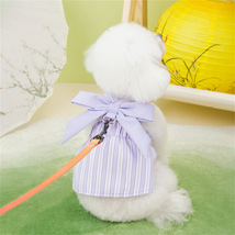 Striped Pet Dress, Bow Vest Harness, Puppy and Cat Skirt, Pet Clothes - $16.99