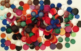 200 Plastic Bottle Caps Lids DIY Craft Art Projects Multi Colors Sizes - $8.29