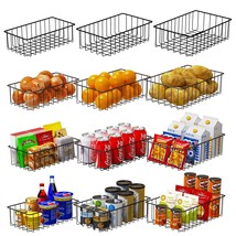 12 Pack (3 Szie) Wire Storage Baskets For Organizing,Pantry Organization Bins Fo - £58.51 GBP