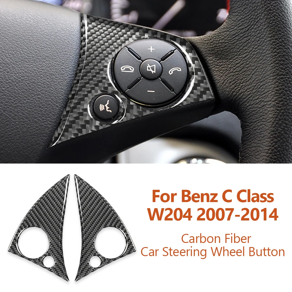 For Mercedes Benz C Class W204 2007-2014 Carbon Fiber Car Steering Wheel Button - £14.45 GBP