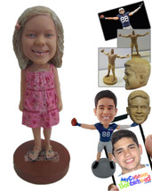 Personalized Bobblehead Adorable Baby Girl Wearing A Dress And Slippers - Parent - $91.00