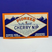 Vintage label soda pop ephemera paper Pioneer cherry nip davenport washi... - £9.25 GBP