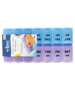 Apex Weekly Twice-a-Day (AM/PM) Pill Medicine Organizer, Purple And Blue - £13.20 GBP