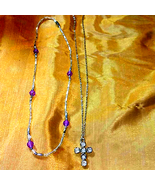Two beautiful necklaces, a cross/beaded necklace - $424.85 MXN