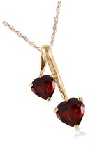 Galaxy Gold GG 14k Solid Gold 18 Necklace with Garnet Hearts - £953.31 GBP