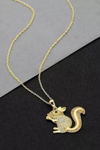 1.50Ct Round Lab-Created Diamond Cluster Squirrel Pendant 14k Yellow Gold Plated - £156.63 GBP