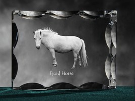 Fjord horse  ,Cubic crystal with horse, souvenir, decoration, limited ed... - £66.18 GBP