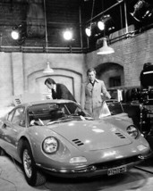 The Persuaders! Roger Moore Tony Curtis With Ferrari Dino Car In Garage On Set 8 - £7.67 GBP