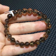  rutilated quartz bracelet 8mm black gold rutilated clear round beads women man super 7 thumb200