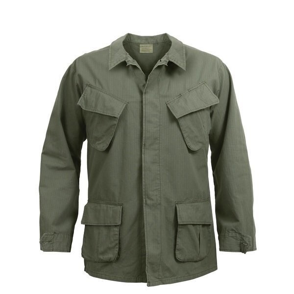 OD Green Vintage Military Rip-Stop Vietnam Era BDU Fatigue Shirt Fast Shipping Item image 7