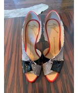 Pre-owned GIUSEPPE ZANOTTI Black, Red, Gray Cut Out Pumps SZ 36.5/US 6.5 - £152.31 GBP