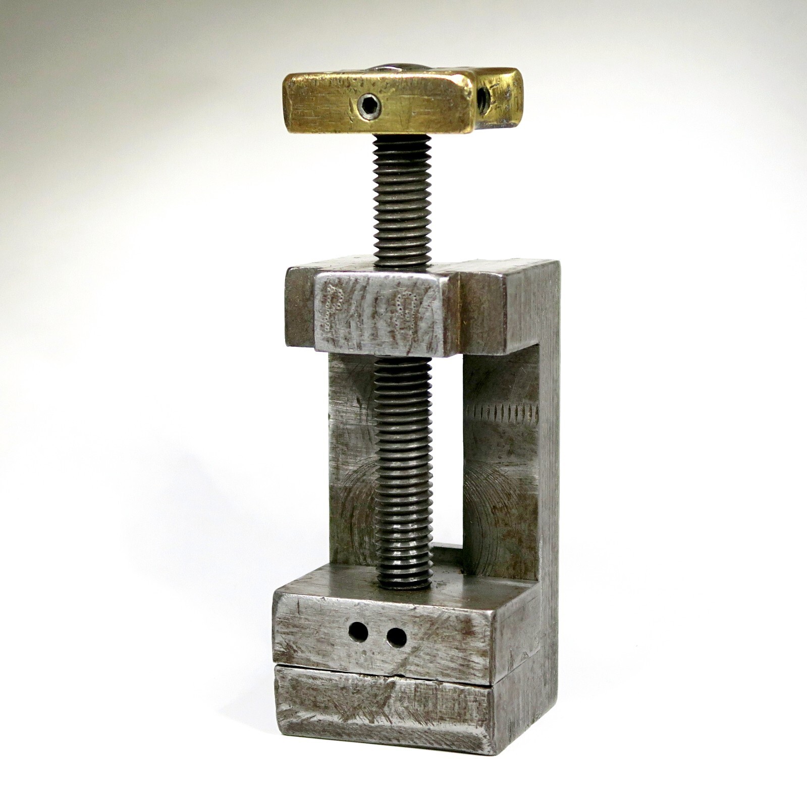 Small Brass Handle Drill Press Vice 1.8&quot; Max Opening Vintage Machinists ... - $99.70
