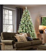 8FT Full Pre-Lit Christmas Tree: 550 Warm White LEDs &amp; Pine Cones - $371.99