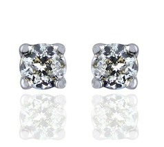 0.50Ct Round Moissanite Solitaire Stud Earrings 14K White Gold Plated 92... - £29.88 GBP