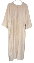 Rare VTG Stan Herman Womens Long Chenille Robe Small Half Zip Pink White Stripes - £22.05 GBP