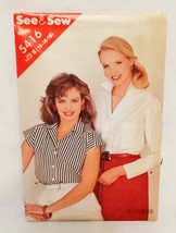 Misses' Blouse Two Styles Butterick 1985 Pattern 5416 Size 14 - 18 Precut to 18 - $14.99