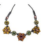 Brighton GARDEN OF EDEN COLOR Multi-color Enamel Crystal Flower Necklace... - $672.56 MXN