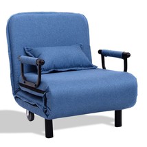 Convertible Folding Leisure Recliner Sofa Bed-Blue - Color: Blue - £167.85 GBP