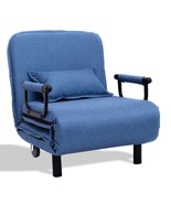 Convertible Folding Leisure Recliner Sofa Bed-Blue - Color: Blue - £168.60 GBP