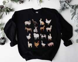 Farm animal sweatshirt cow chicken rabbit pig goose duck sheep turkey donkey hor - £36.16 GBP