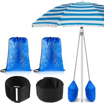 Summer Large Canopy Sand Bags Blue Sand Bags Weights Portable Weights, 2 Pieces - £31.96 GBP
