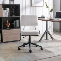 Desk Chair Task Chair Home Office Chair Adjustable Height - White - £84.32 GBP