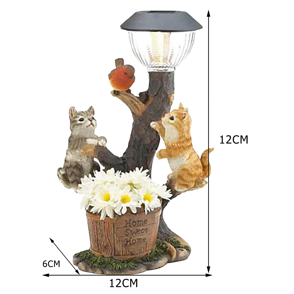  Lamp Solar Powered Lamp Outdoor Resin Solar Powered s Statue Figurine LED  Scul - £48.28 GBP