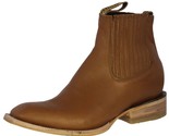Mens Honey Brown Chelsea Ankle Boots Cowboy Dress Solid Leather Botas Va... - $99.99