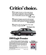 Jeep Eagle Premier Sedan Auto 1989 Vintage Print Ad 9 inch Tall - £7.46 GBP