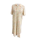 Vintage Sears House Dress Perma Smooth Sz 16 1/2 Yellow Floral Collared ... - $32.99