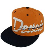 Detroit Offset Jagged Script Men&#39;s Adjustable Snapback Baseball Cap (Ora... - £11.95 GBP