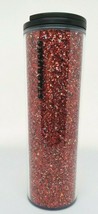 Starbucks 2018 Holiday Travel Cup Tumbler 16 oz Sparkle Glitter Red BPA Free - £14.43 GBP