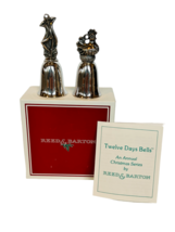 Reed Barton Silver Christmas Bells Ornament Box Noel 12 Days Dancing Partridge - £31.50 GBP