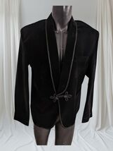 Black Velvet Smoking Jacket | Party Coat with Chinese Knot - $130.00