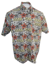 Crossings Men Hawaiian camp shirt M p2p 25&quot; aloha luau tropical vintage floral - £11.86 GBP