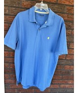 Izod Advantage Polo Shirt Large Blue Short Sleeve Top 2 Button Collar Cl... - $9.50