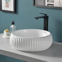 Bathroom Vessel Sinks, Round Bathroom Sinks, Ceramic Vessel Sinks, Above Counter - £97.67 GBP