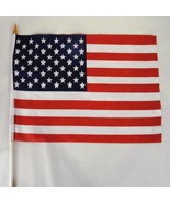 2 AMERICAN 11  X 18 IN FLAGS ON STICK flag usa banners - $9.01 CAD