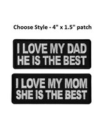 Choose Style I LOVE My Mom or Dad, the Best 4&quot; x 1.5&quot; iron on patch (J12) - £4.65 GBP