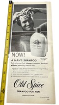 Old Spice Shampoo for Men Print Ad 1958 Vintage Care Man Washing Hair - £7.94 GBP
