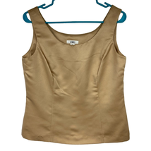 Cato Sleeveless Tank Cami Shell Top Women Size 8 Gold Side Zip Scoop Neck - £10.07 GBP