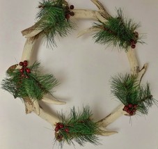 Faux Resin Antlers Door Wreath Hanging Wall Decor Seasonal Holiday Chris... - $49.95