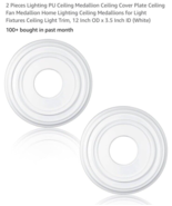 2 Pieces Lighting PU Ceiling Medallion Ceiling Cover Plate Ceiling Fan M... - $24.39 CAD