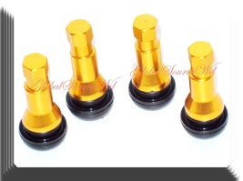 4 Kits TR 413C Chrome yellow  (Gold) Color Snap-In Tire Valve Stems - £9.26 GBP