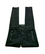 Joes Jeans Womens Rollin Zip Pocket Skinny Jeans Size 27 Solid Coated Black - $78.71 CAD