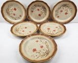 6 Mikasa Jardiniere Salad Plates Set Vintage Whole Wheat Floral Dishes J... - £52.76 GBP