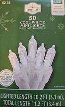 Holiday Time 50-Count Mini Cool White LED Christmas String Lights W/ Whi... - $11.39